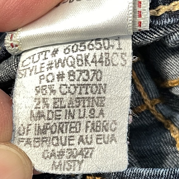 True Religion Jeans Womens 25 Blue Misty Skinny Stretch Denim Made in USA Flap - Picture 8 of 12